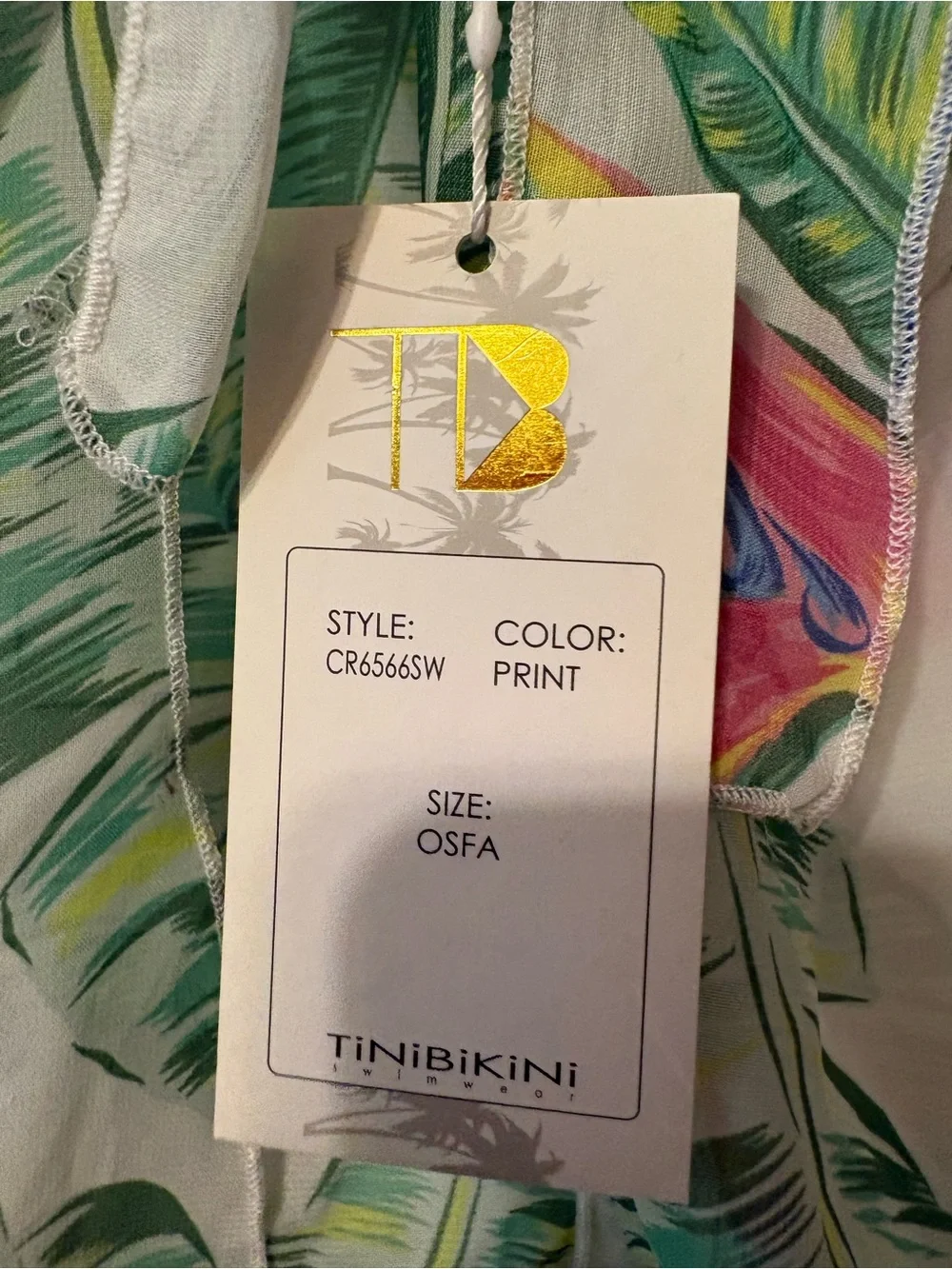 TiniBikini tropical bird of paradise swim cover-up